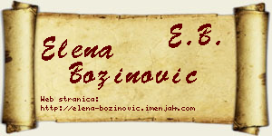 Elena Božinović vizit kartica